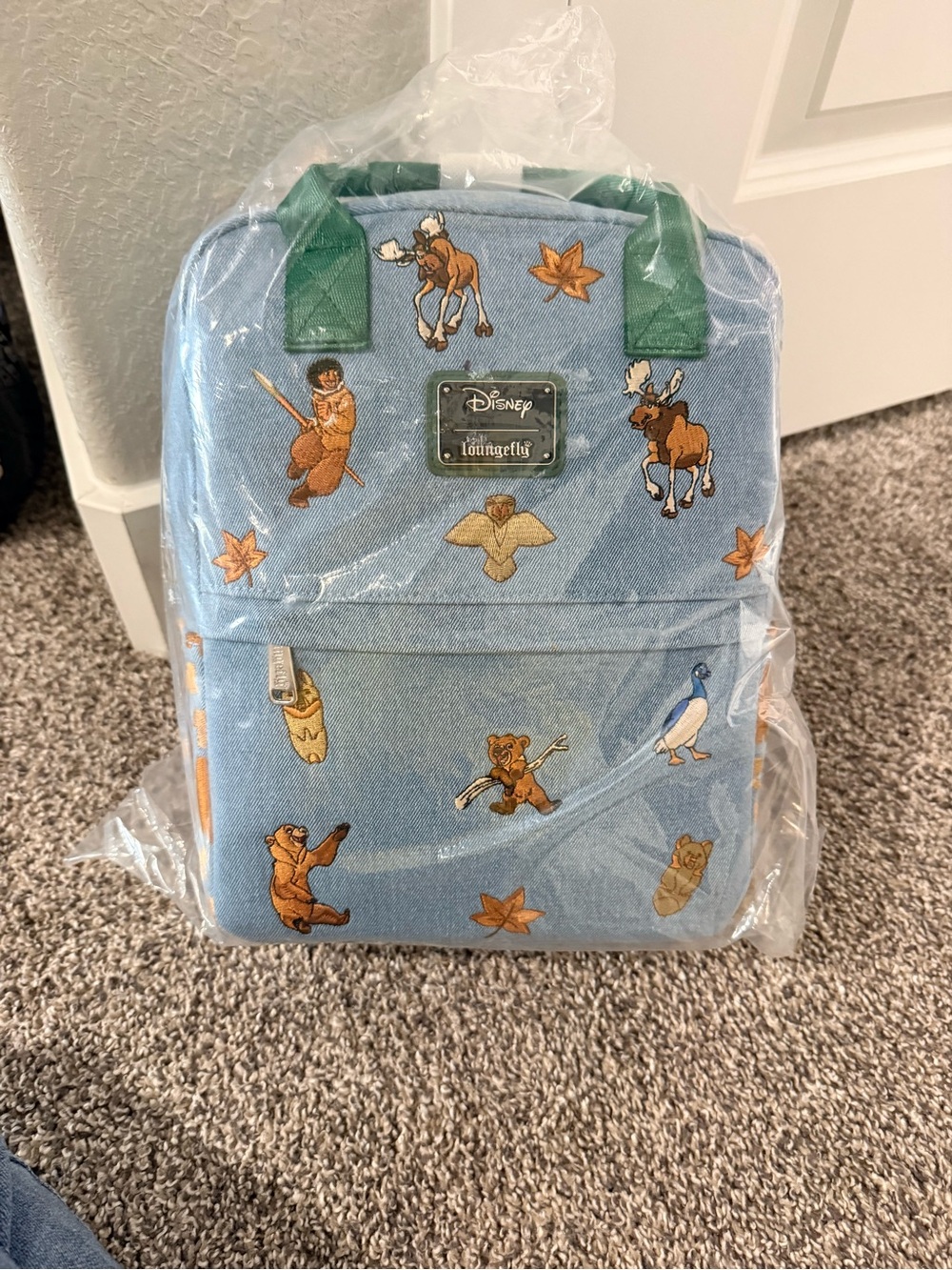 Loungefly Brother Bear Mini Backpack with Green Handles